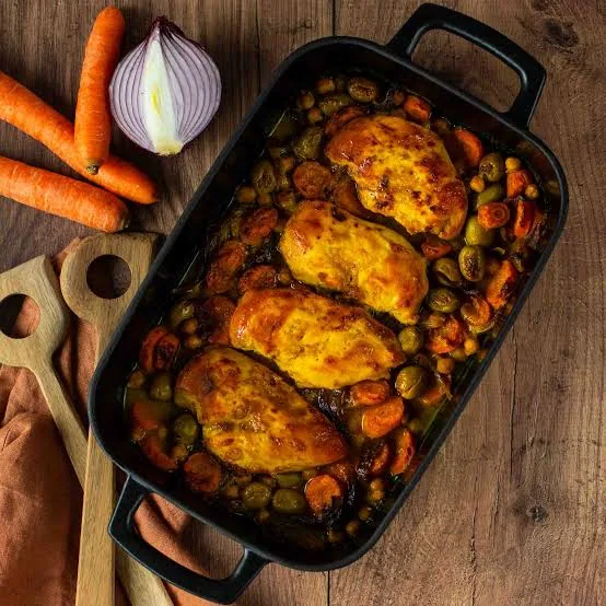 Poulet façon tajine, olives & citron confit
